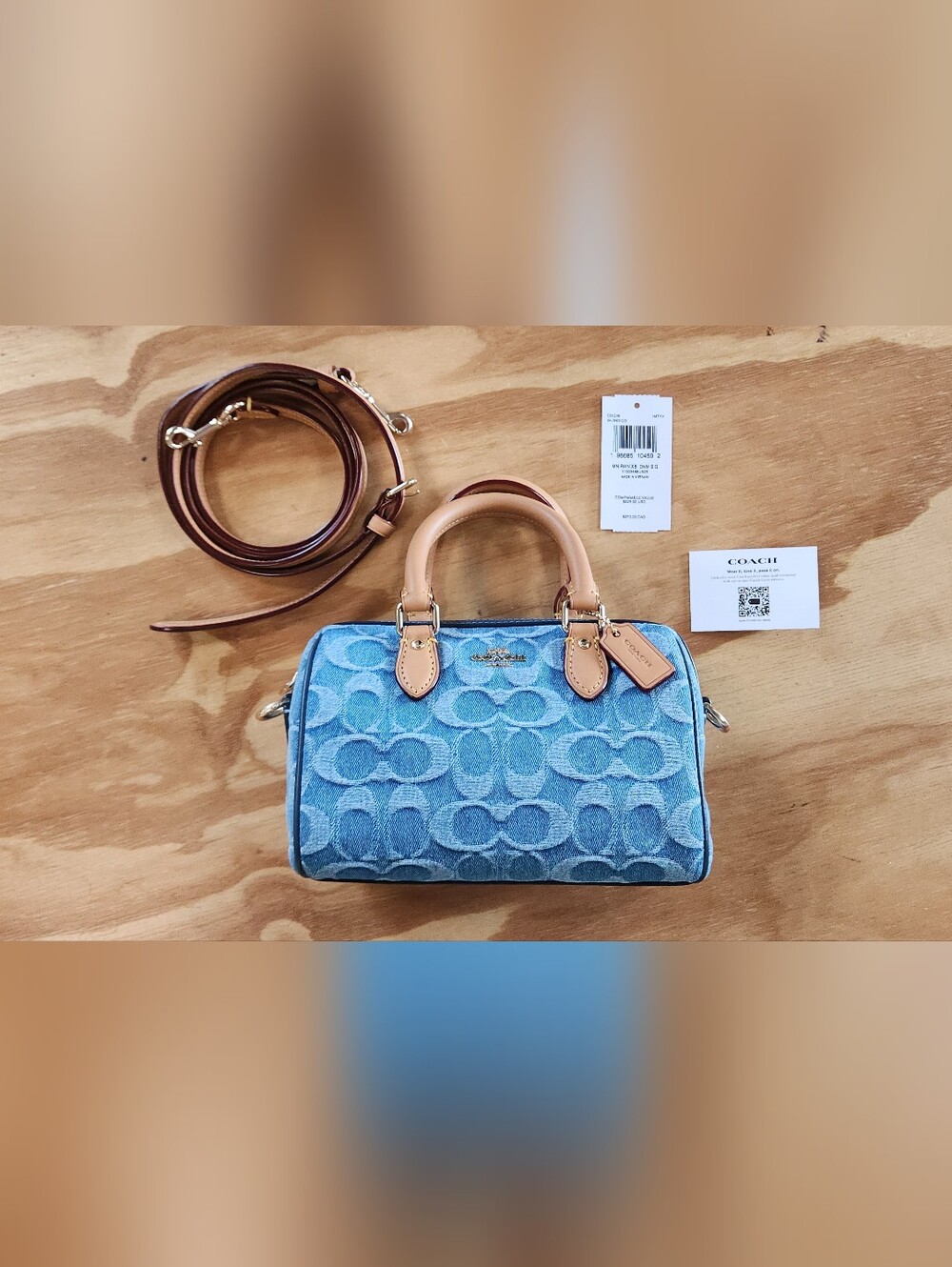 Coach Mini Rowan In Signature Denim - Picture 2 of 14